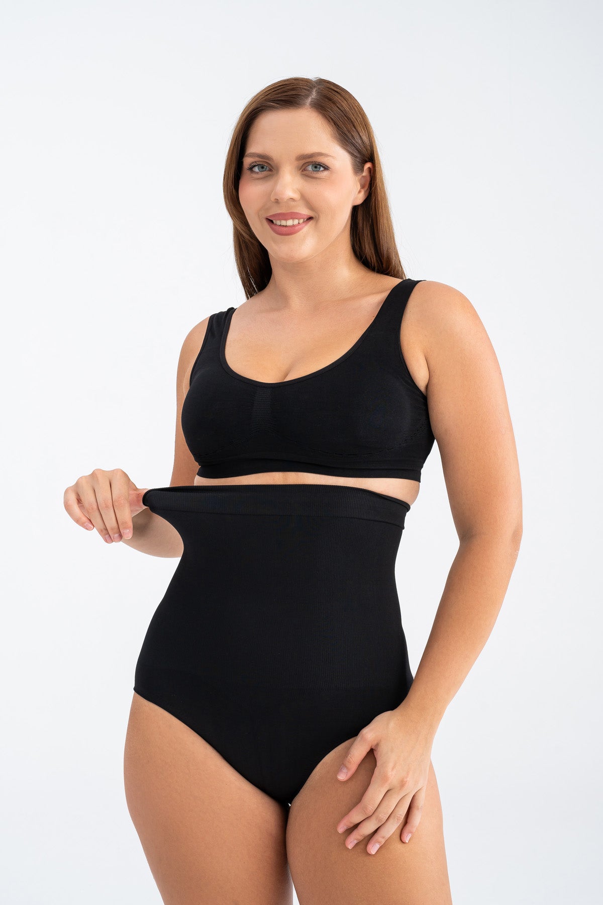 Toparlayıcı Premium Siyah Slip Korse