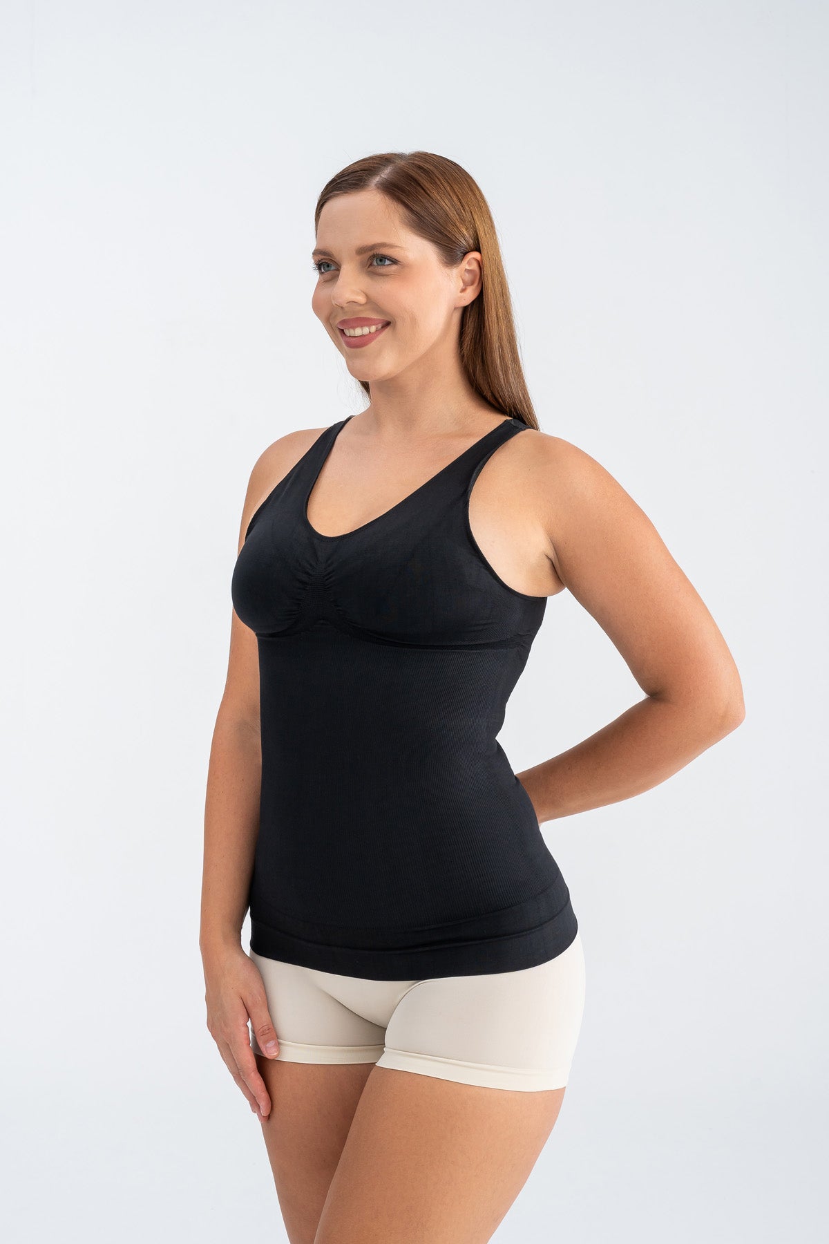 Toparlayıcı Siyah Premium Bayan Korse Atlet