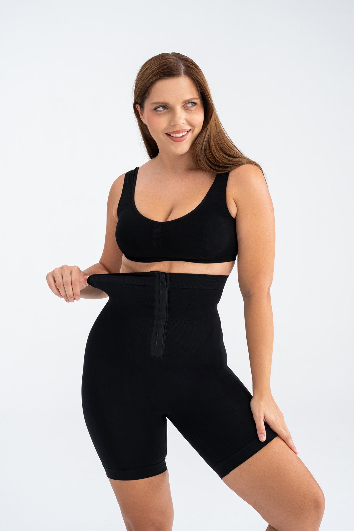 Premium Topralayıcı İnceltici Agraflı Korse Siyahy