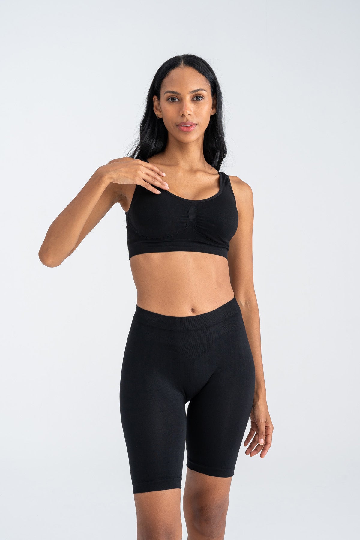 Kadın Ultra Rahat Seamless Yüksek Bel Uzun Paça Boxer Siyah