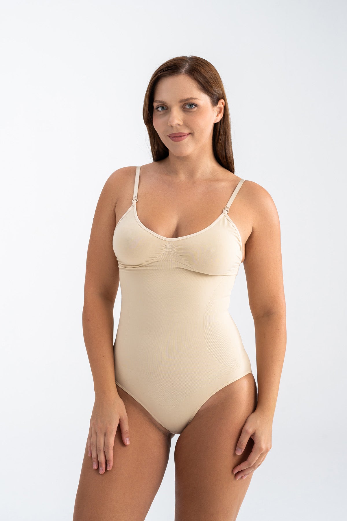 Premium Bej Ayarlanabilir Askılı Toparlayıcı Ultra Sıkılaştırıcı Zıbın korse